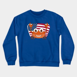 Crab with the American flag USA Crewneck Sweatshirt